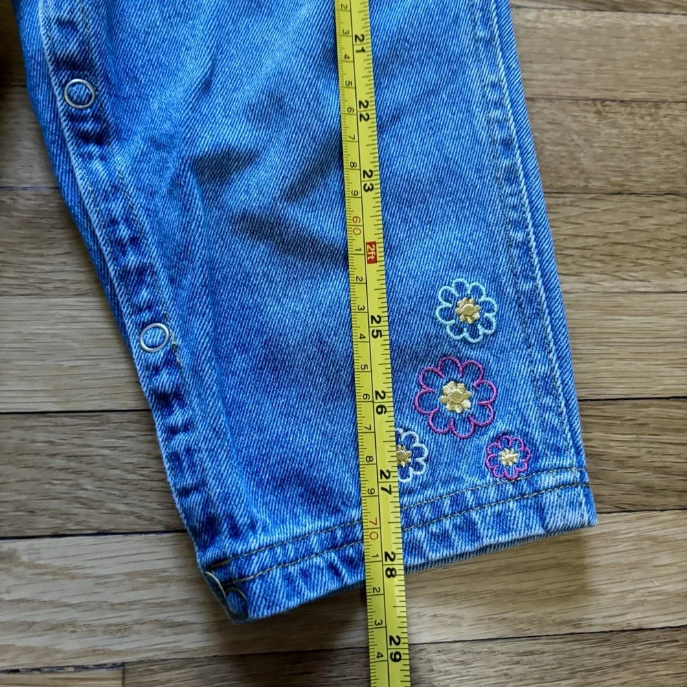 Vintage‎ Disney Mickey & Minnie Mouse Kids Denim Overalls 2T Toddler 90s Flowers
